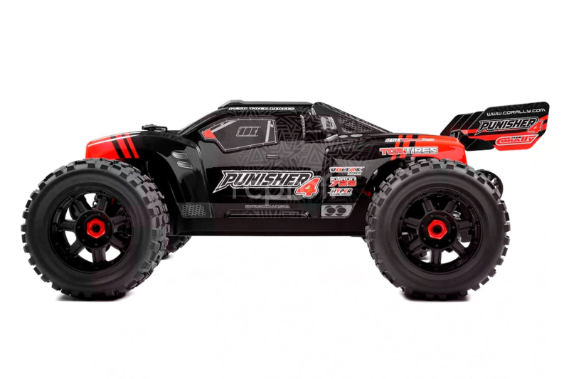 RC auto PUNISHER-4 Monster Truck 4WD 3-4S RTR, červená