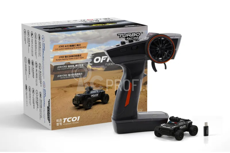 RC auto C82 Off-Road Police, černá