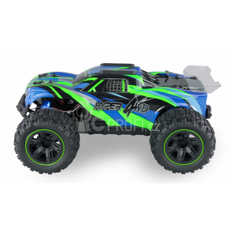 RC auto Hyper Go Truggy brushed, zelenomodrá