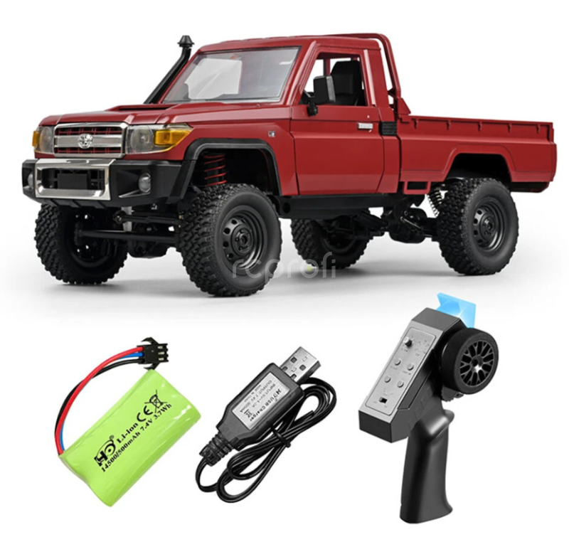 RC auto Land Cruiser Toyota, červená + náhradní baterie