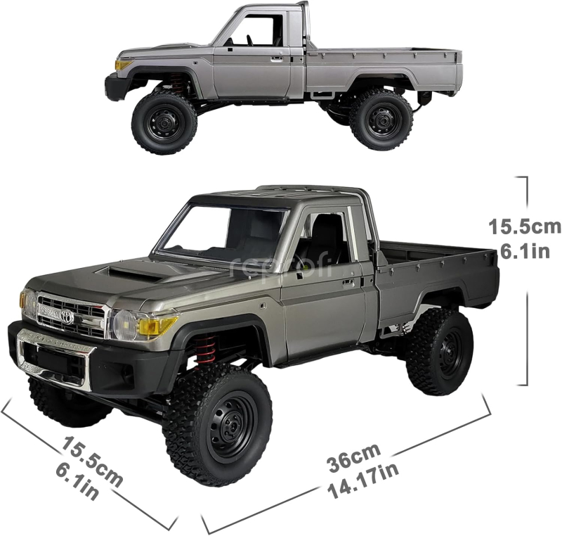 RC auto Land Cruiser Toyota PRO, stříbrná + náhradní baterie