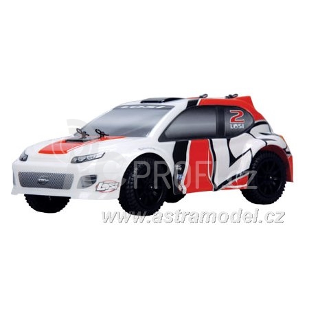 RC auto Losi Micro-Rally Car 1:24 4WD, bílý/červený
