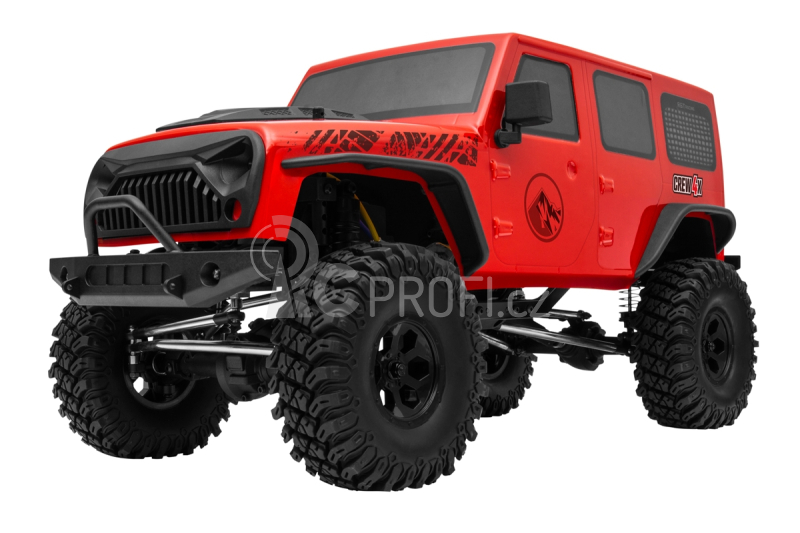 RC crawler CREW 4X, červená