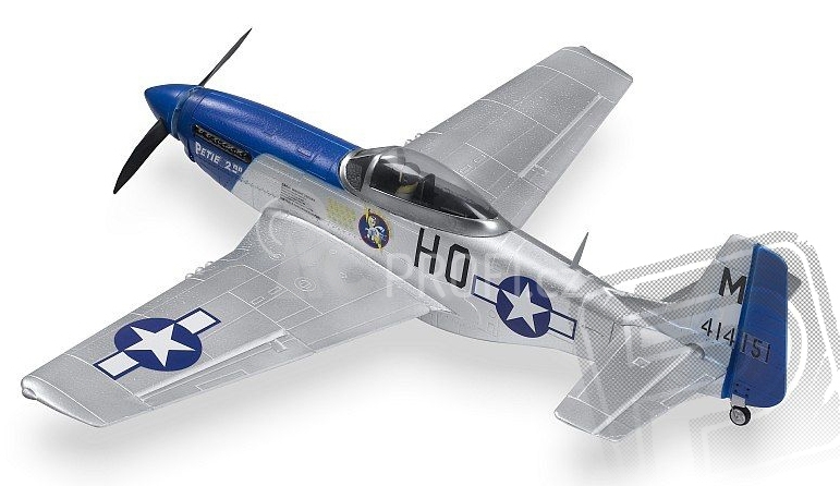 RC letadlo P-51 Mustang (Baby WB)  - mód 1 stříbrný