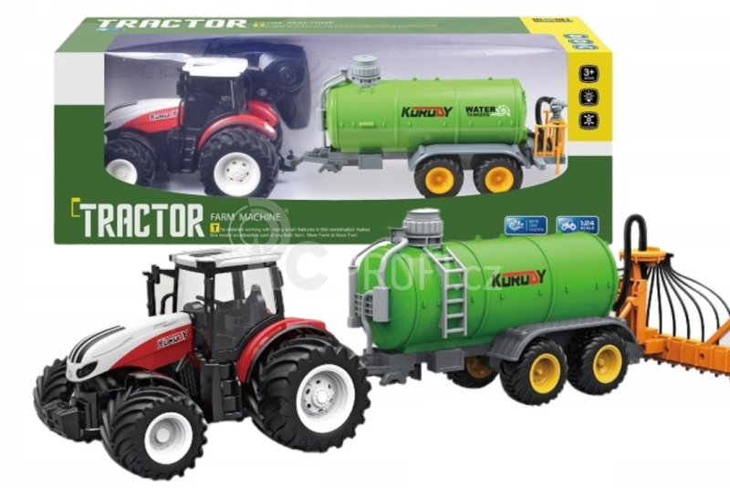 RC traktor Korody s kejdovou cisternou s hadicovým aplikátorem 1:24