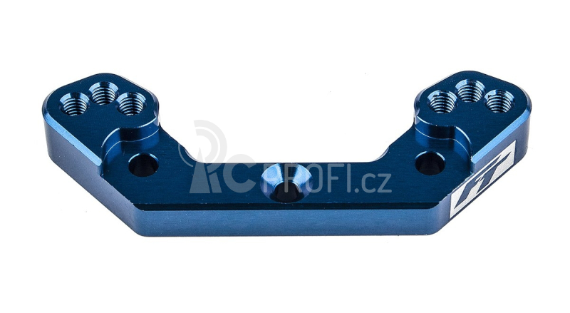 RC10B6.3 FT zadní hliníkový držák +2mm, modrý