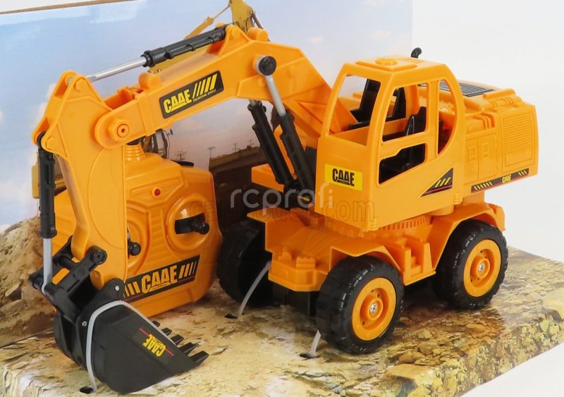 Re-el toys Case-ih Titan Escavatore Gommato - Tractor Excavator 1999 1:24 Žlutá Černá