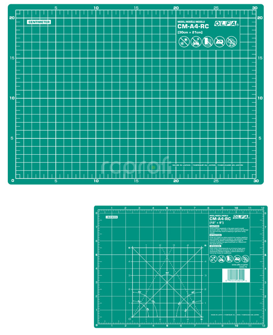 Řezací podložka zelená Olfa CM-A4-RC, 32x22cm, 2mm
