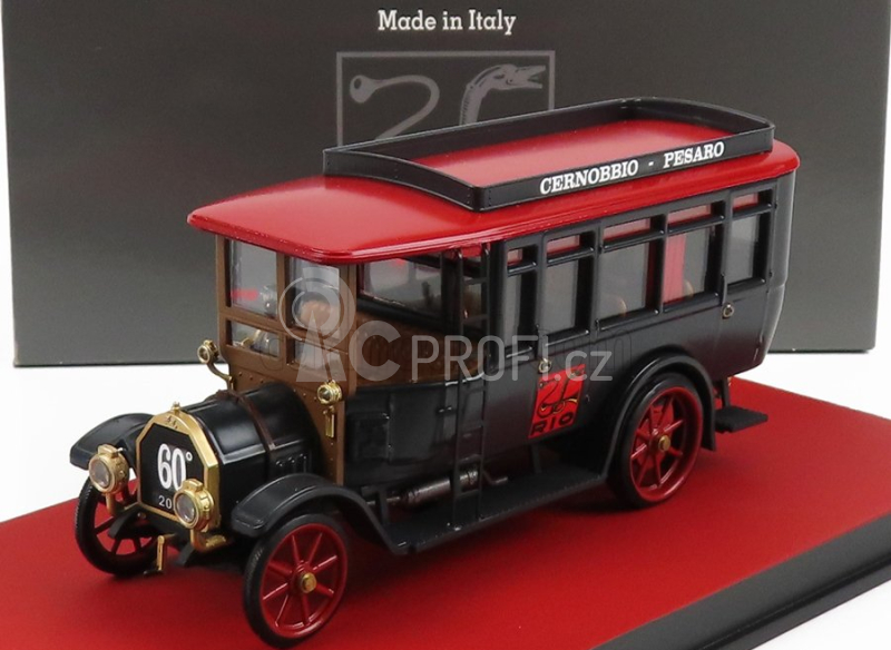 Rio-models Fiat 18bl Autobus 1922 - 60th Anniverasary Rio-models 1962-2022 1:43 Černá Červená