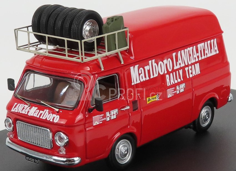 Rio-models Fiat 238 Van Tetto Alto Con Portapacchi Assistenza Corse Lancia 1973 - High Roof With Rack 1:43 Red