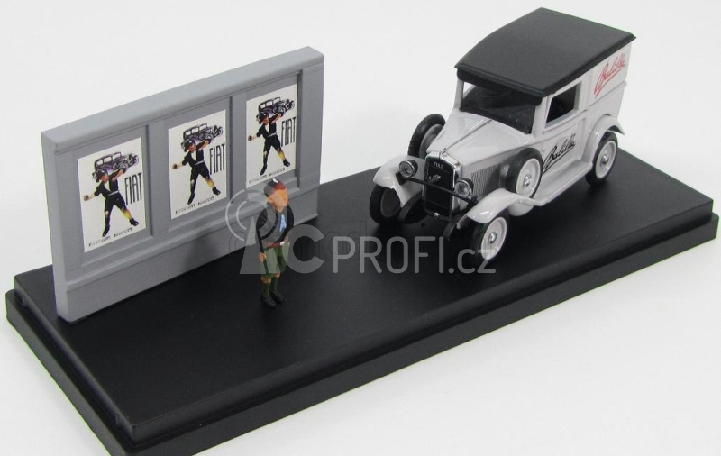 Rio-models Fiat Balilla Autocarro Publicitarie With Figure 1932 - Diorama 1:43 Šedá Černá