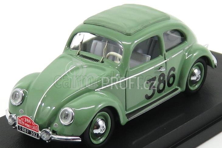 Rio-models Volkswagen Beetle Maggiolino N 386 Rally Montecarlo 1954 Prager - Culbert 1:43 Zelená
