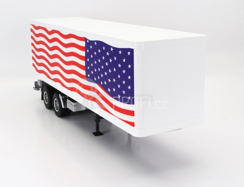 Road-kings Trailer Trailer For Truck Stars & Stripes Livery - Rimorchio 1:18 Bílá Modrá Červená