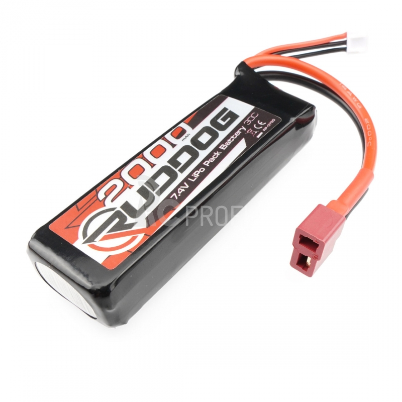 RUDDOG 2000mAh 30C 7.4V LiPo Pack s T-DYN