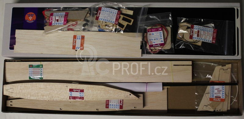 RUDY - školní RC kluzák rozp. 1130mm Hiesb.