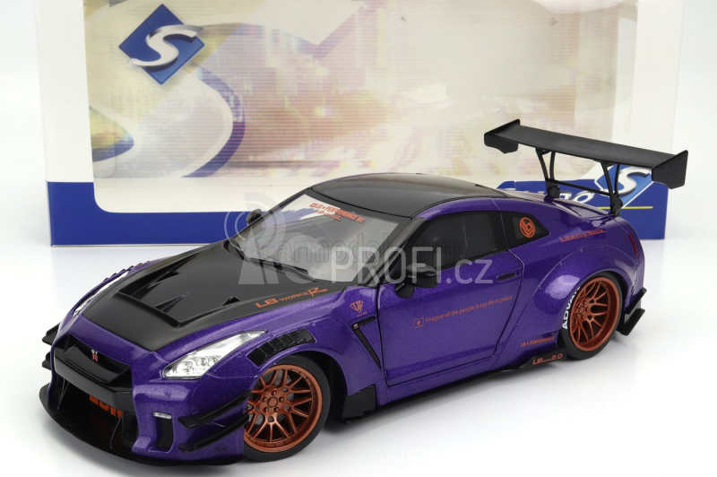 Solido Nissan Gt-r (r35) Liberty Walk Body Kit 2.0 Coupe 2022 1:18 Purple