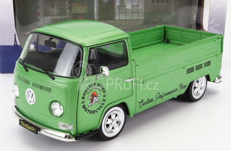 Solido Volkswagen T2 Pick-up Rooster Speed Motorcycle Custom 1968 1:18 Zelená