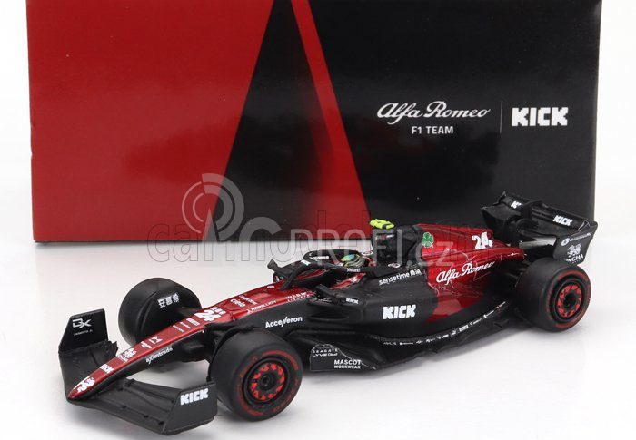Spark-model Alfa romeo F1  C43 Team Stake N 24 Season 2023 Guanyu Zhou 1:64 Černá Červená