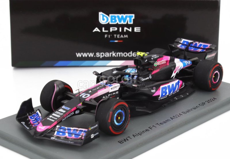 Spark-model Alpine F1  A524 Team Bwt Alpine N 10 Bahrain Gp 2024 Pierre Gasly 1:43 Černá Modrá Růžová