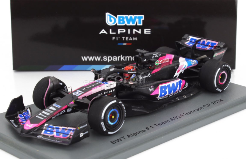 Spark-model Alpine F1  A524 Team Bwt Alpine N 31 Bahrain Gp 2024 Esteban Ocon 1:43 Černá Modrá Růžová