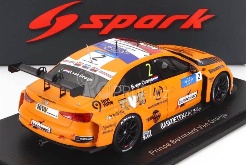 Spark-model Audi A3 Rs3 Lms N 2 Wtcr Zandvoort 2018 Prince Bernhard Van Oranje 1:43 Orange