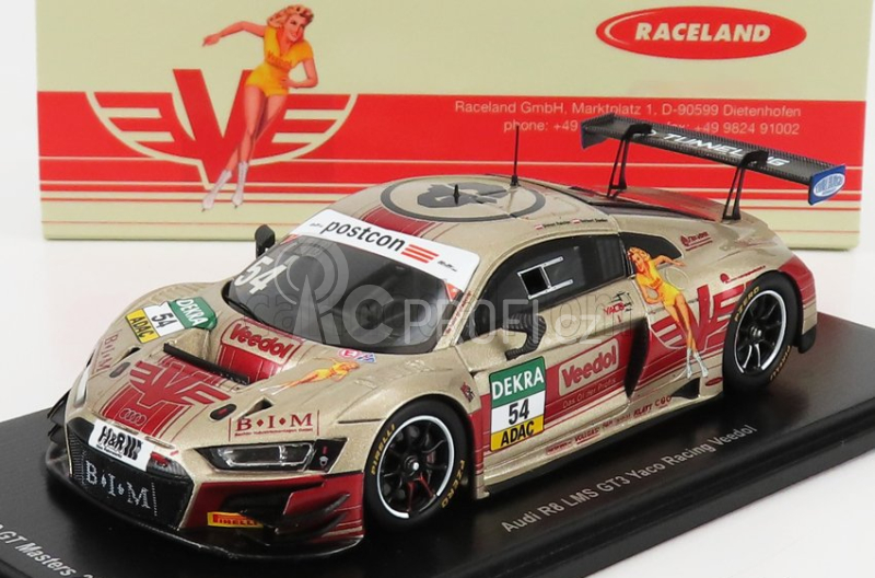 Spark-model Audi R8 Lms Gt3 Team Yaco Racing Racing N 54 Adac Gt Masters Oschersleben 2021 S.reicher - N.siedler 1:43 Zlatá Červená