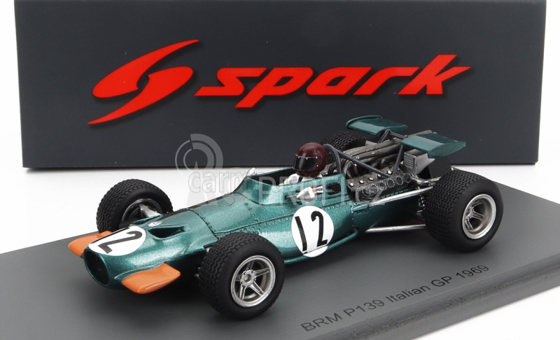 Spark-model BRM F1  139 N 12 Italy Gp 1969 Jackie Oliver 1:43 Zelená Žlutá