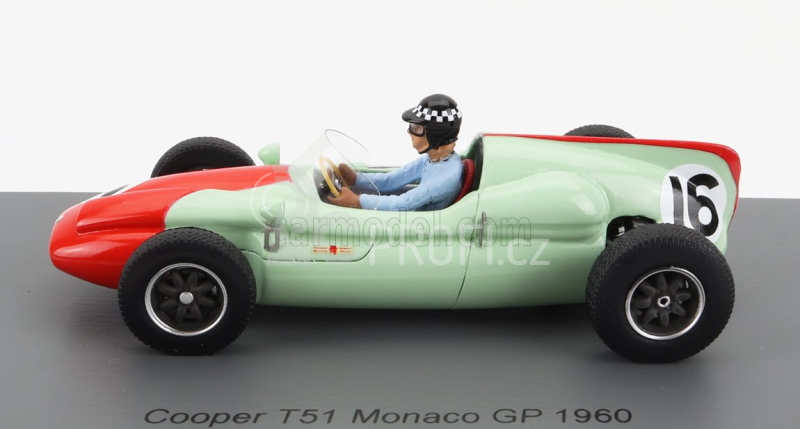 Spark-model Cooper F1  T51 N 16 Monaco Gp 1960 C.bristow 1:43 Světle Zelená Červená
