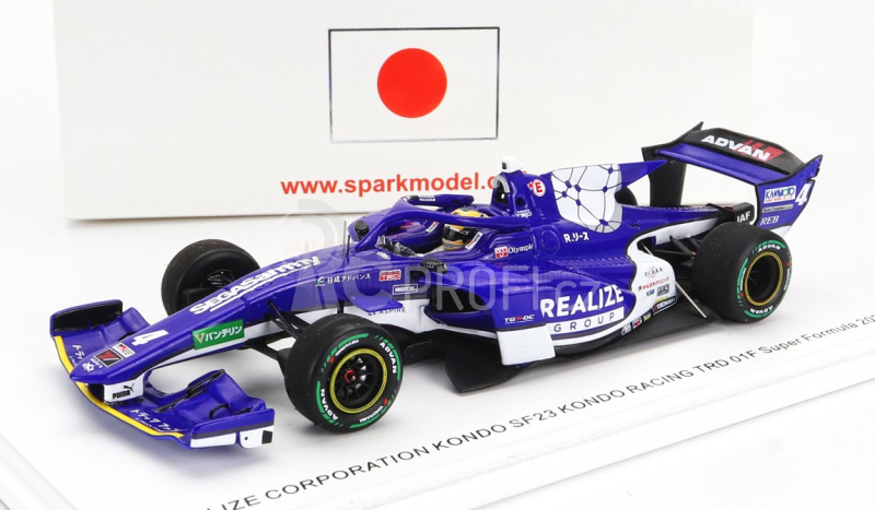 Spark-model Dallara Sf23 Toyota Trd01f Team Kondo Racing N 4 Super Formula Season 2023 Kazuto Kotaka 1:43 Modrá Bílá