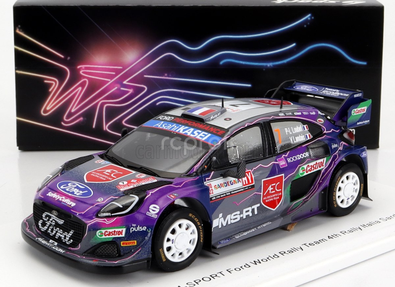 Spark-model Ford england Puma Rally1 Team Ford World Rally M-sport N 7 4th Rally Sardinia Italy 2022 P.l.loubet - V.landais 1:43 Fialová Modrá Šedá