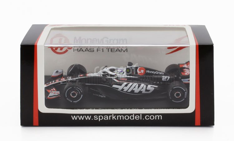 Spark-model Haas F1  Fw24 Team Moneygram Haas N 27 Season 2024 Nico Hulkenberg 1:64 Černá Bílá