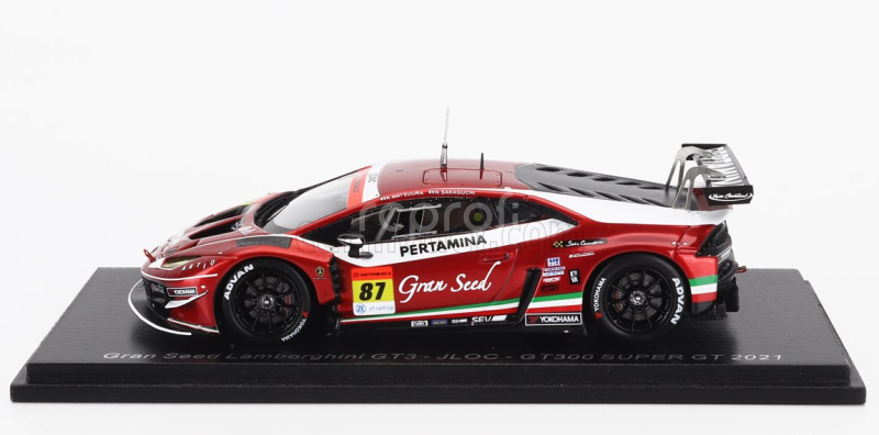 Spark-model Lamborghini Gran Seed Lamborghini Gt3 N 87 Team Jloc Gt300 Super Gt 2021 Kosuke Matsuura - Natsu Sakaguchi 1:43 Červená Bílá