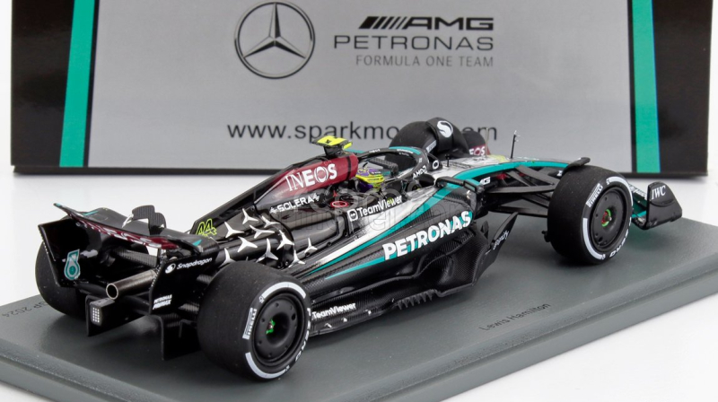 Spark-model Mercedes gp F1  W15 Eq Performance Team Amg Petronas Motorsport N 44 2nd Las Vegas Usa Gp 2024 Lewis Hamilton 1:43 Černá Stříbrná Zelená
