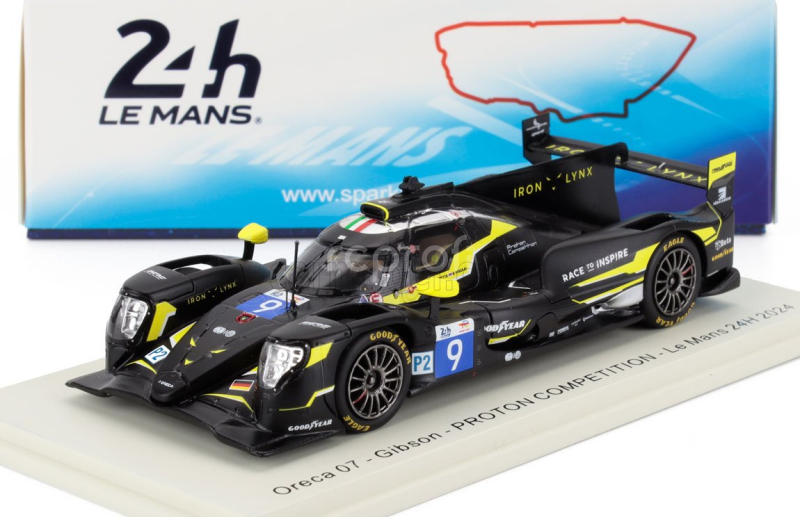 Spark-model Oreca 07 Gibson Gk428 4.2l V8 Team Proton Competition N 9 24h Le Mans 2024 Maceo Capietto - Jonas Ried - Bent Viscaal 1:43 Černá Žlutá