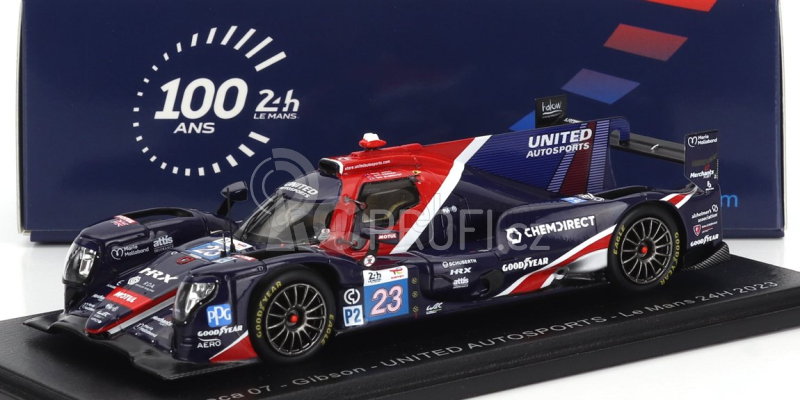 Spark-model Oreca 07 Gibson Gk428 4.2l V8 Team United Autosports N 23 24h Le Mans 2023 T.blomqvist - O.jarvis - J.pierson 1:43 Modrá Červená