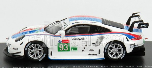 Spark-model Porsche 911 991-2 Rsr Team Porsche Gt N 91 2nd Lmgte Pro Class 24h Le Mans 2019 P.pilet - E.bamber - N.tandy 1:87 Bílá Modrá Červená