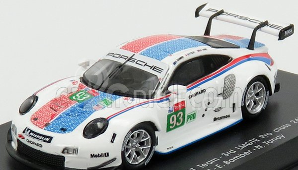 Spark-model Porsche 911 991-2 Rsr Team Porsche Gt N 91 2nd Lmgte Pro Class 24h Le Mans 2019 P.pilet - E.bamber - N.tandy 1:87 Bílá Modrá Červená