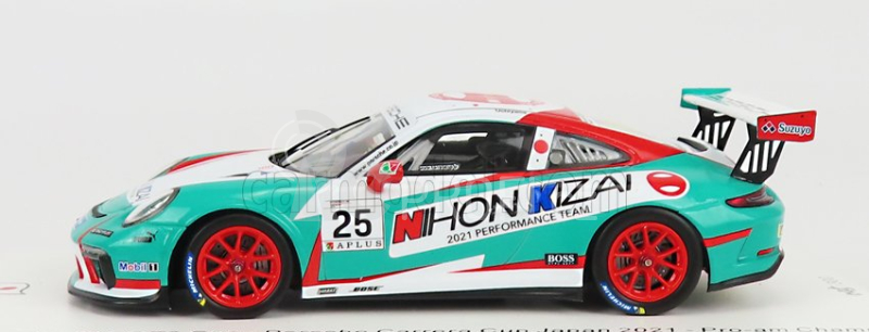 Spark-model Porsche 911 991 Gt3 Cup N 25 Porsche Carrera Cup Japan Pro-am Champion 2021 Kiyoshi Uchiyama 1:43 Světle Modrá Bílá