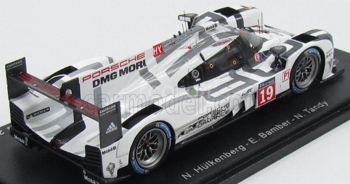 Spark-model Porsche 919 Hybrid 2.0l Turbo V4 Team Porsche N 19 Winner 24h Le Mans 2015 Earl Bamber - Nick Tandy - Nico Hulkenberg 1:43 Bílá