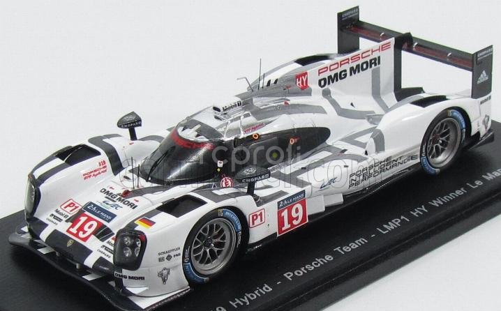 Spark-model Porsche 919 Hybrid 2.0l Turbo V4 Team Porsche N 19 Winner 24h Le Mans 2015 Earl Bamber - Nick Tandy - Nico Hulkenberg 1:43 Bílá