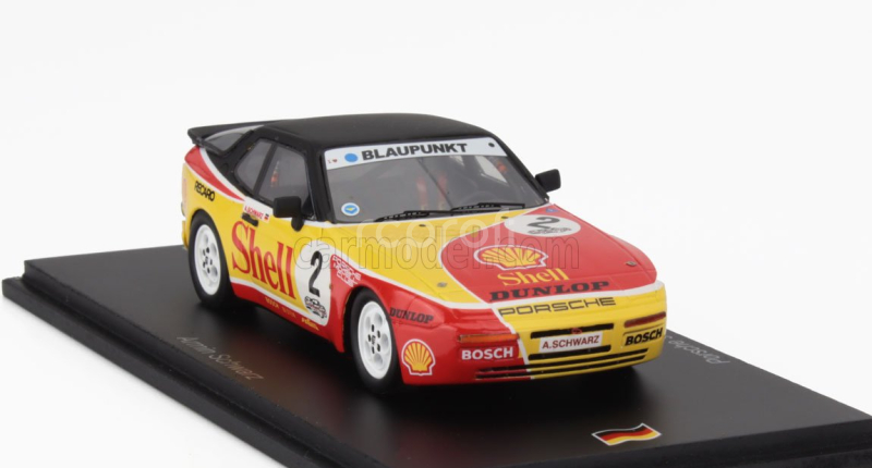 Spark-model Porsche 944 Turbo N 16 Shell Turbo Cup Germany 1988 Armin Schwarz 1:43 Žlutá Červená Černá