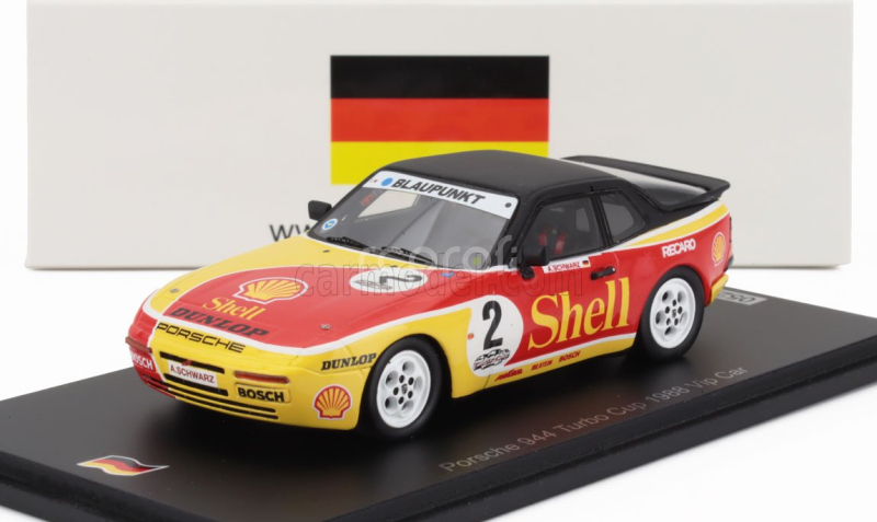 Spark-model Porsche 944 Turbo N 16 Shell Turbo Cup Germany 1988 Armin Schwarz 1:43 Žlutá Červená Černá