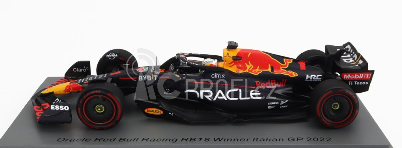 Spark-model Red bull F1  Rb18 Team Oracle Red Bull Racing N 1 Winner Monza Italy Gp World Champion 2022 Max Verstappen 1:43 Matná Modrá Žlutá Červená