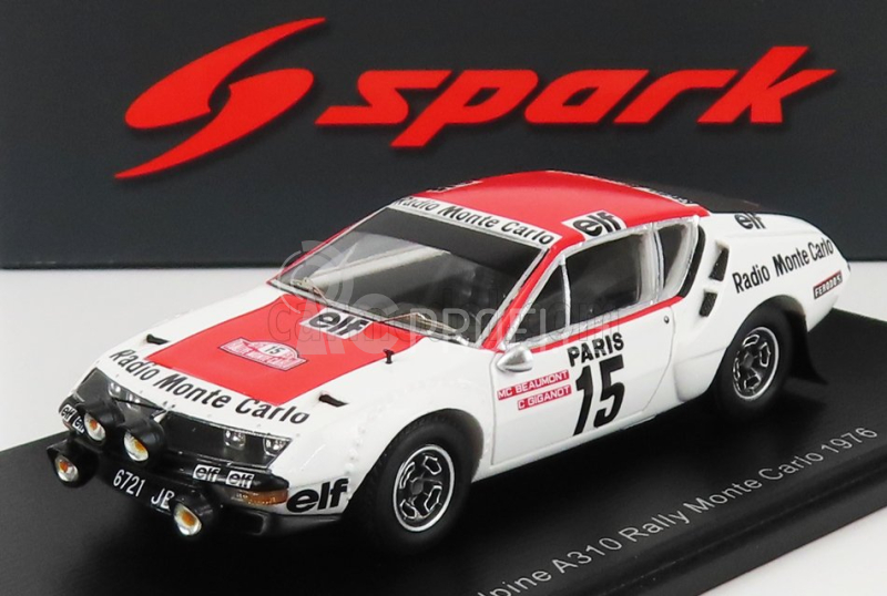 Spark-model Renault Alpine A310 N 15 Rally Montecarlo 1976 M.c.beaumont - C.giganot 1:43 Bílá Červená
