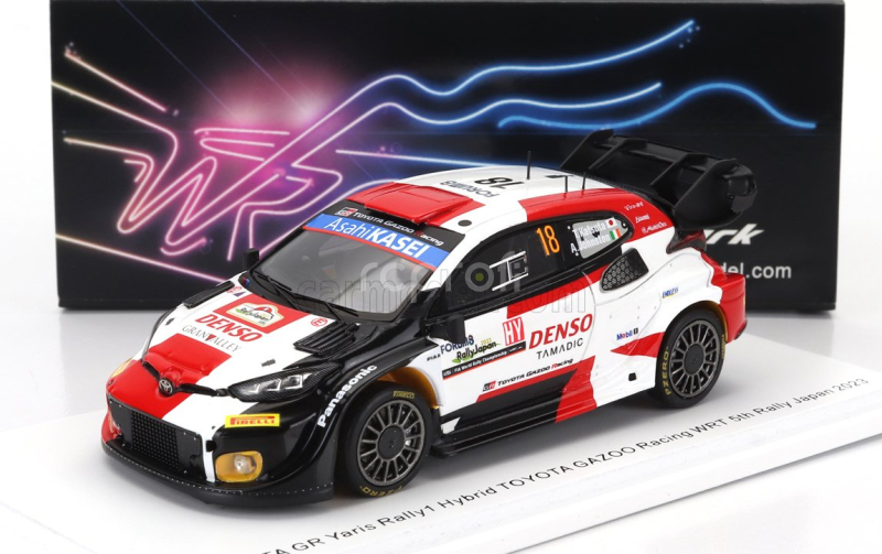 Spark-model Toyota Yaris Gr Hybrid Rally1 Team Toyota Gazoo Racing Wrt N 18 5th Rally Japan 2023 T.katsuta - Aaron Johnston 1:43 Bílá Červená Černá