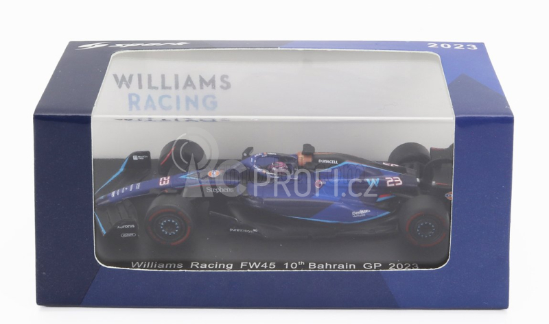 Spark-model Williams F1  Fw45 Team Williams Racing N 23 10th Bahrain Gp 2023 Alexander Albon 1:64 Blue