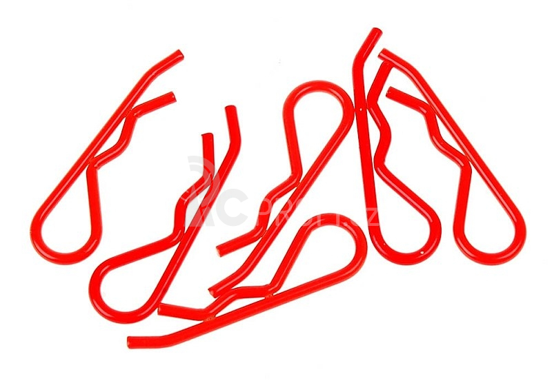 Sponky pro karoserie pro 1/8 - fluorescentní červená (6ks.)