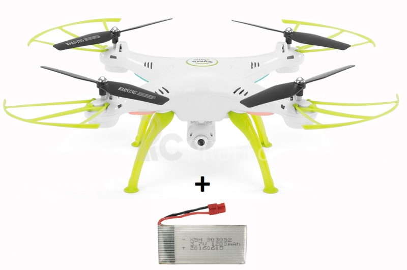 Dron Syma X5HW, bílá + náhradní baterie