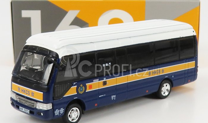 Tiny toys Toyota Coaster B59 Autobus 2010 1:76 Modrá Žlutá Bílá