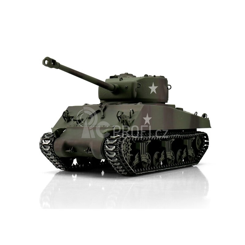 TORRO tank PRO 1/16 RC M4A3 Sherman 76mm maskovací kamufláž - infra IR - kouř z hlavně